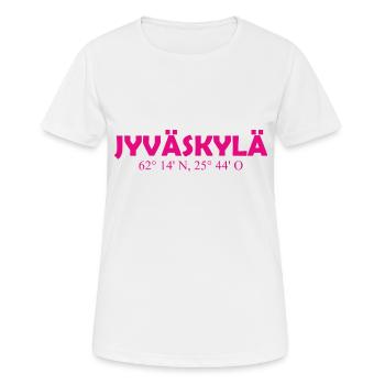 Jyväskylä - Finland - Coordinates - Longitude - Women's Breathable T-Shirt - white - Front - AI Model Female 172 dark (172cm)