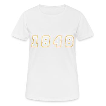 1948 Jahr Zahl - Frauen T-Shirt atmungsaktiv - Weiß - Vorne - AI Model Female 172 dark (172cm)