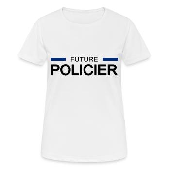 Future policier - T-shirt respirant Femme - blanc - Devant - AI Model Female 172 dark (172cm)