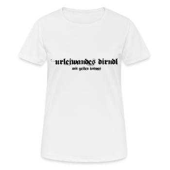 urleiwandes Dirndl mit geilen Tattoos - Frauen T-Shirt atmungsaktiv - Weiß - Vorne - AI Model Female 172 dark (172cm)