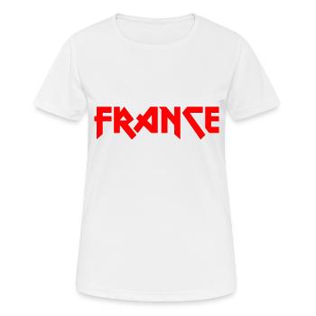 Modisches Heimat FRANCE Metal-Design - Frauen T-Shirt atmungsaktiv - Weiß - Vorne - AI Model Female 172 dark (172cm)