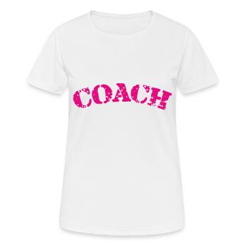 Coach - Le meilleur Coach - Der beste Trainer - T-shirt respirant Femme - blanc - Devant - AI Model Female 172 dark (172cm)