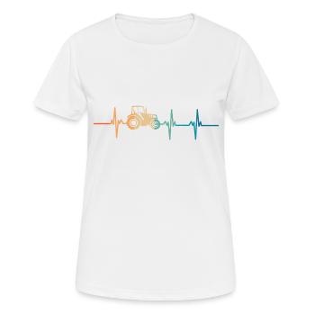 battement de cœur tracteur - T-shirt respirant Femme - blanc - Devant - AI Model Female 172 dark (172cm)