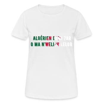 Algérien demi har o manwelich lelor-cadeau Algérie - T-shirt respirant Femme - blanc - Devant - AI Model Female 172 dark (172cm)