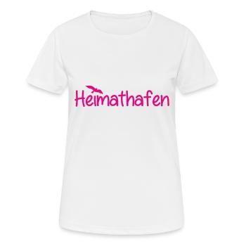Heimathafen - Küste - Nordsee - Ostsee - Strand - Frauen T-Shirt atmungsaktiv - Weiß - Vorne - AI Model Female 172 dark (172cm)
