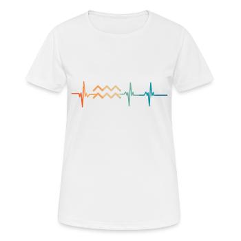 Wassermann Sternzeichen Herzschlag - Frauen T-Shirt atmungsaktiv - Weiß - Vorne - AI Model Female 172 dark (172cm)