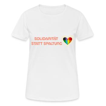 Solidarity instead of division - Women's Breathable T-Shirt - white - Front - AI Model Female 172 dark (172cm)