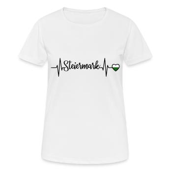 Ligne cardiaque de pouls de Styrie - T-shirt respirant Femme - blanc - Devant - AI Model Female 172 dark (172cm)