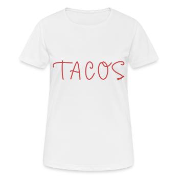 Tacos Text - Women's Breathable T-Shirt - white - Front - AI Model Female 172 dark (172cm)