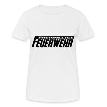 freiwillige Feuerwehr - Frauen T-Shirt atmungsaktiv - Weiß - Vorne - AI Model Female 172 dark (172cm)