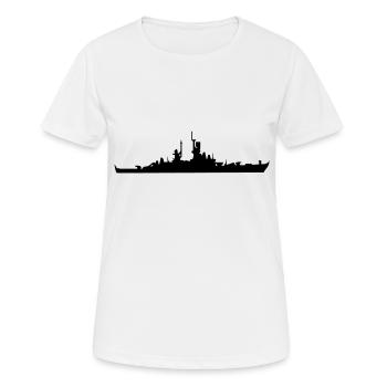 Vector Navy warship Silhouette - T-shirt respirant Femme - blanc - Devant - AI Model Female 172 dark (172cm)