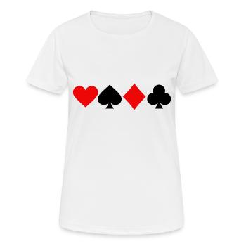 Kartendeck - Frauen T-Shirt atmungsaktiv - Weiß - Vorne - AI Model Female 172 dark (172cm)