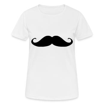 Moustache - T-shirt respirant Femme - blanc - Devant - AI Model Female 172 dark (172cm)
