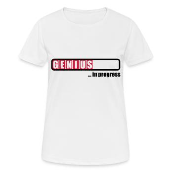 Genius in progress - Women's Breathable T-Shirt - white - Front - AI Model Female 172 dark (172cm)