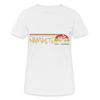 Namaste - Frauen T-Shirt atmungsaktiv - Weiß - Vorne - AI Model Female 172 dark (172cm)