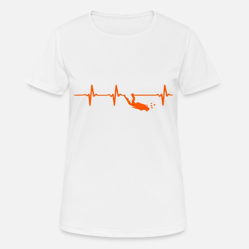 Heartbeat Diving Instructor Diving - Women's Breathable T-Shirt - white