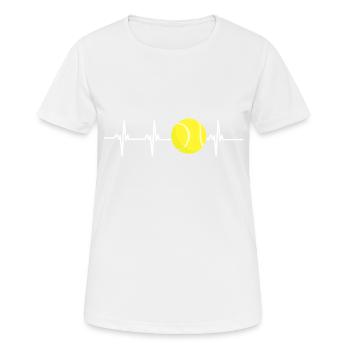 Tennis-Herzschlag - Frauen T-Shirt atmungsaktiv - Weiß - Vorne - AI Model Female 172 dark (172cm)