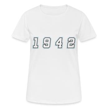 1942 Jahr Zahl - Frauen T-Shirt atmungsaktiv - Weiß - Vorne - AI Model Female 172 dark (172cm)