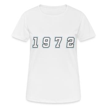 1972 Jahr Zahl - Frauen T-Shirt atmungsaktiv - Weiß - Vorne - AI Model Female 172 dark (172cm)