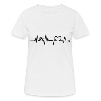 Herzschlag - Liebe - Tier - Frauen T-Shirt atmungsaktiv - Weiß - Vorne - AI Model Female 172 dark (172cm)