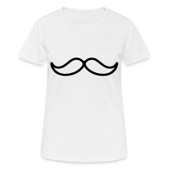 Moustache - T-shirt respirant Femme - blanc - Devant - AI Model Female 172 dark (172cm)