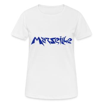Marseille - T-shirt respirant Femme - blanc - Devant - AI Model Female 172 dark (172cm)