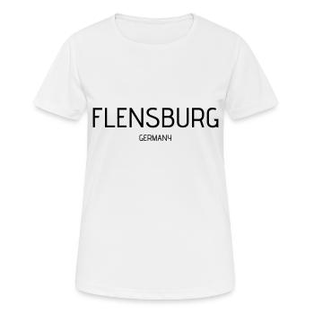 Flensburg - Frauen T-Shirt atmungsaktiv - Weiß - Vorne - AI Model Female 172 dark (172cm)