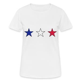 France trois étoiles en bleu-blanc-rouge - T-shirt respirant Femme - blanc - Devant - AI Model Female 172 dark (172cm)