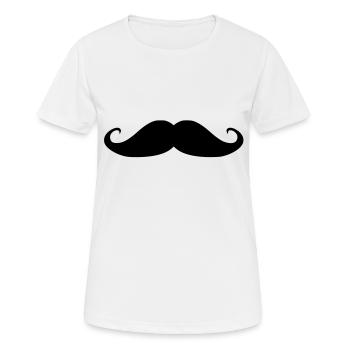 moustache - T-shirt respirant Femme - blanc - Devant - AI Model Female 172 dark (172cm)