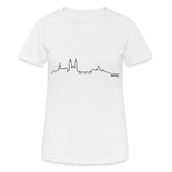 Skyline Basel - Frauen T-Shirt atmungsaktiv - Weiß - Vorne - AI Model Female 172 dark (172cm)