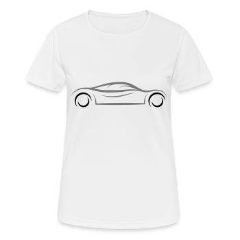 sportwagen cool auto logo mobil fuehrerschein fahr - Frauen T-Shirt atmungsaktiv - Weiß - Vorne - AI Model Female 172 dark (172cm)