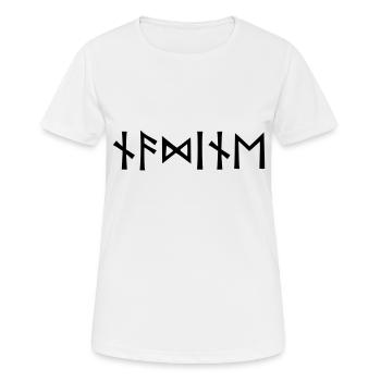 Name - Nadine - in Runen - Frauen T-Shirt atmungsaktiv - Weiß - Vorne - AI Model Female 172 dark (172cm)