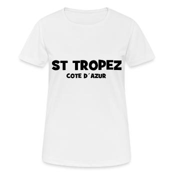 Saint Tropez - France - Cote d'Azur - Women's Breathable T-Shirt - white - Front - AI Model Female 172 dark (172cm)