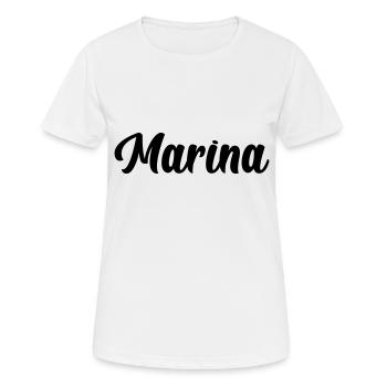 Marina - Frauen T-Shirt atmungsaktiv - Weiß - Vorne - AI Model Female 172 dark (172cm)