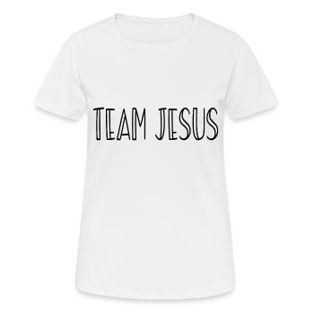 Team Jesus Religion Gott - Frauen T-Shirt atmungsaktiv - Weiß - Vorne - AI Model Female 172 dark (172cm)