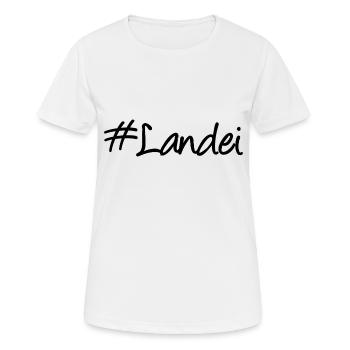 #Landei - Landei - Hashtag - Slogan - Frauen T-Shirt atmungsaktiv - Weiß - Vorne - AI Model Female 172 dark (172cm)