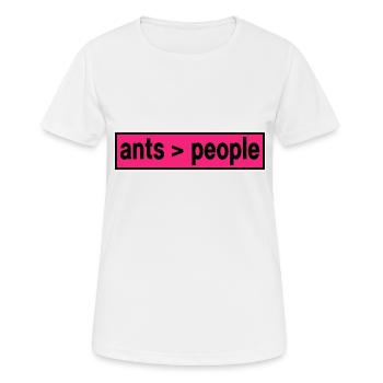 Fourmi ma colonie de fourmis « zone fourmi » - T-shirt respirant Femme - blanc - Devant - AI Model Female 172 dark (172cm)
