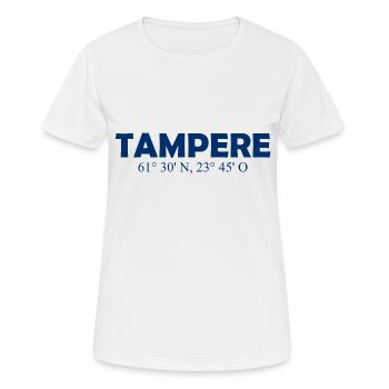Tampere - Finland - Coordinates - Longitude - Women's Breathable T-Shirt - white - Front - AI Model Female 172 dark (172cm)