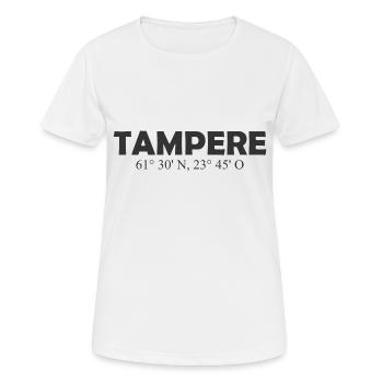 Tampere - Finland - Coordinates - Longitude - Women's Breathable T-Shirt - white - Front - AI Model Female 172 dark (172cm)