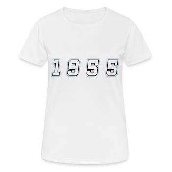 Numéro de l’année 1955 - T-shirt respirant Femme - blanc - Devant - AI Model Female 172 dark (172cm)