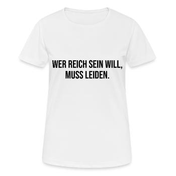 Reich Leiden - Frauen T-Shirt atmungsaktiv - Weiß - Vorne - AI Model Female 172 dark (172cm)