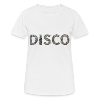DISCO lettrage boule disco look danse devisefun - T-shirt respirant Femme - blanc - Devant - AI Model Female 172 dark (172cm)