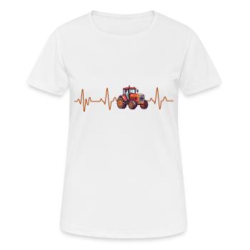 Battement de coeur tracteur - T-shirt respirant Femme - blanc - Devant - AI Model Female 172 dark (172cm)