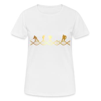 Eishockey liegt in meiner DNA - Frauen T-Shirt atmungsaktiv - Weiß - Vorne - AI Model Female 172 dark (172cm)