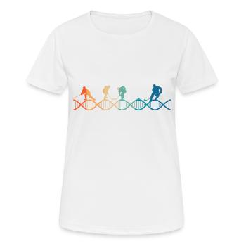 Eishockey liegt in meiner DNA - Frauen T-Shirt atmungsaktiv - Weiß - Vorne - AI Model Female 172 dark (172cm)