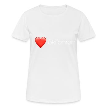 I love Skifahren - Frauen T-Shirt atmungsaktiv - Weiß - Vorne - AI Model Female 172 dark (172cm)