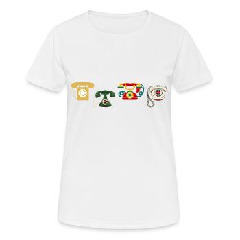 téléphone rétro vintage - T-shirt respirant Femme - blanc - Devant - AI Model Female 172 dark (172cm)