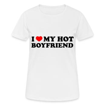 I Love My Hot Boyfriend Shirt - Frauen T-Shirt atmungsaktiv - Weiß - Vorne - AI Model Female 172 dark (172cm)