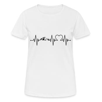 Berg Herzschlag Berge - Frauen T-Shirt atmungsaktiv - Weiß - Vorne - AI Model Female 172 dark (172cm)