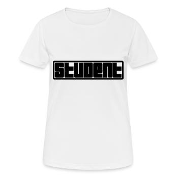 Logo de l’étudiant - T-shirt respirant Femme - blanc - Devant - AI Model Female 172 dark (172cm)